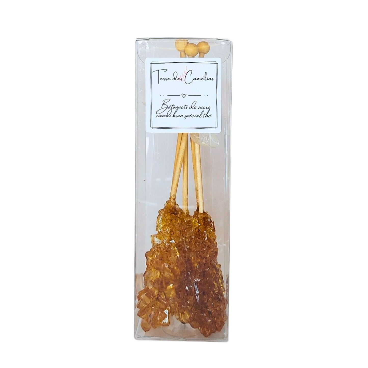 boîte de cinq bâtonnets de sucre candi brun